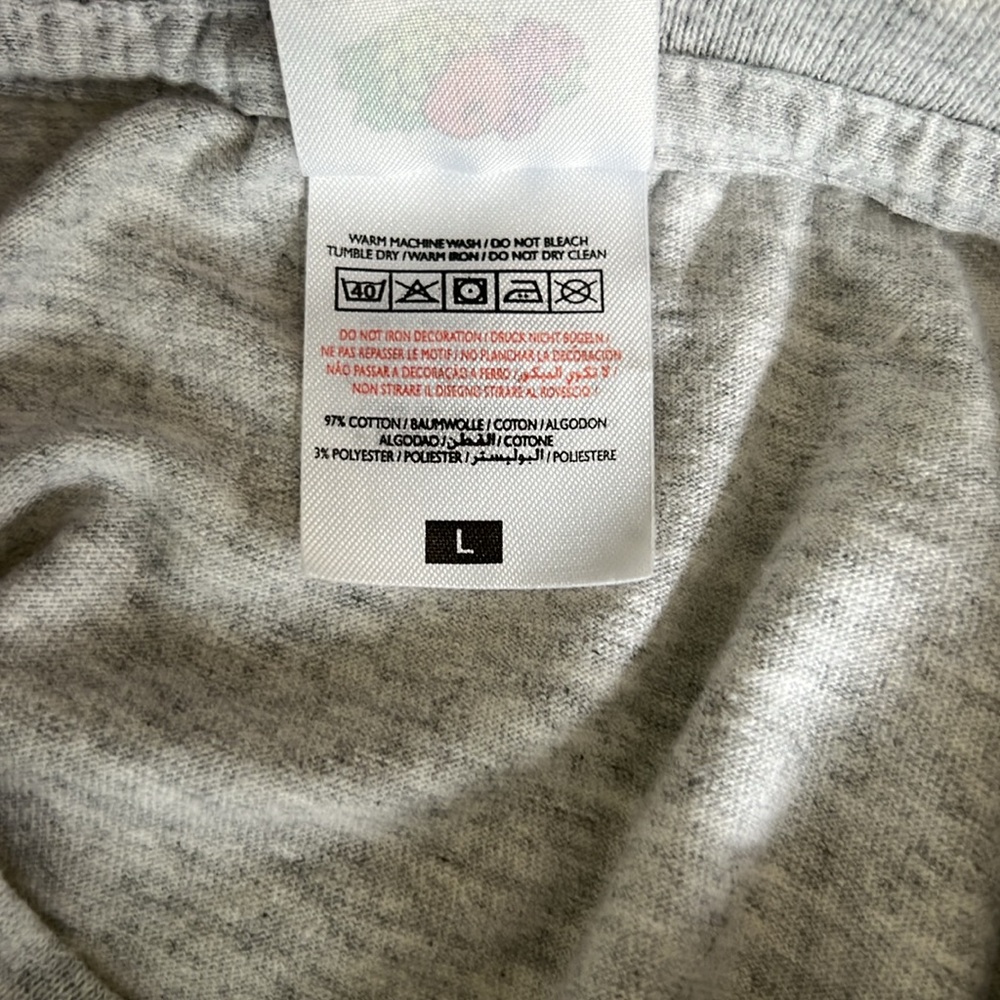 ATHENS GREECE Men’s Fruit of the Loom Grey Graphic T-shirt Size L with Flaw - Picture 5 of 8